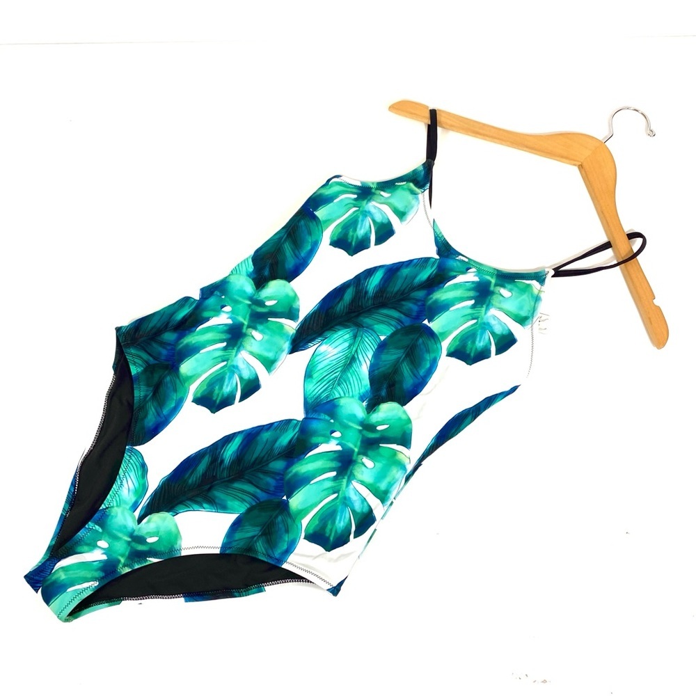 Cupshe Green Tropical Leaf One-Piece Swimsuit
